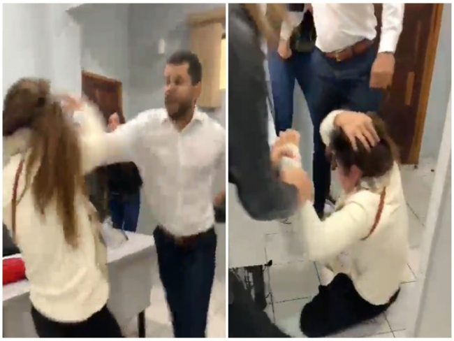 Cotovelada, socos e chutes: procuradora foi brutalmente agredida por colega de trabalho; tudo foi filmado