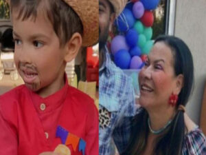 Filho de Marília Mendonça curte Festa Junina de caipirinha com avó