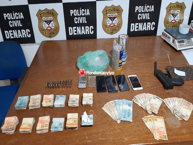FLAGRANTE: Denarc prende homem com R$ 30 mil, arma e munições em residência   Rondoniaovivo.com