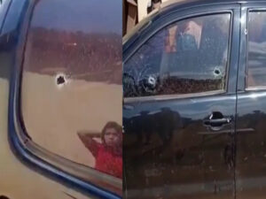 Vídeo: Carro é atingido por 10 tiros e indígena é baleado