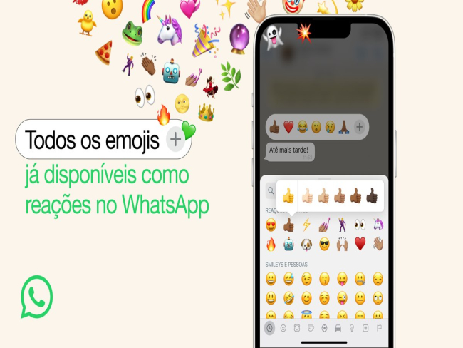 WhatsApp lança reações a mensagens com qualquer emoji; confira