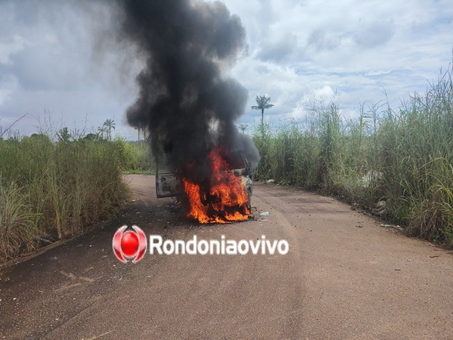 URGENTE: Bandidos com metralhadora fazem roubo na pista de pouso do Aeroclube e tocam fogo em Pajero   Rondoniaovivo.com