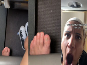 Mulher fica horrorizada ao sentir pé ‘coçando’ sua perna durante voo