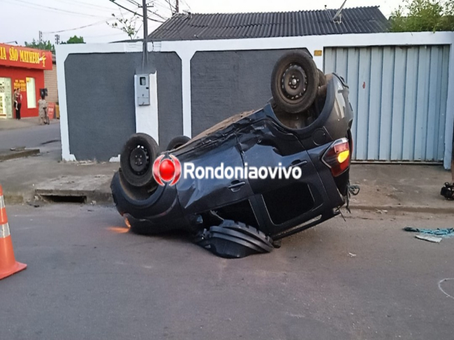 FORTE BATIDA: Capotamento de Mobi deixa motorista ferido na zona Sul   Rondoniaovivo.com