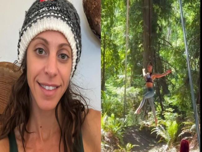 Mulher quebra recorde ao ficar pendurada pelo cabelo