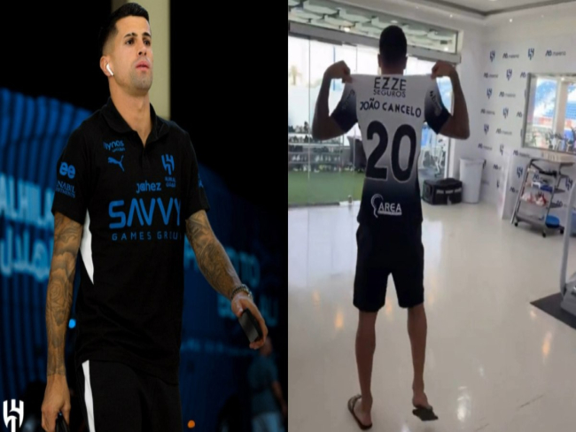 Cancelo gera polêmica com camisa do Corinthians no CT do Al Hilal