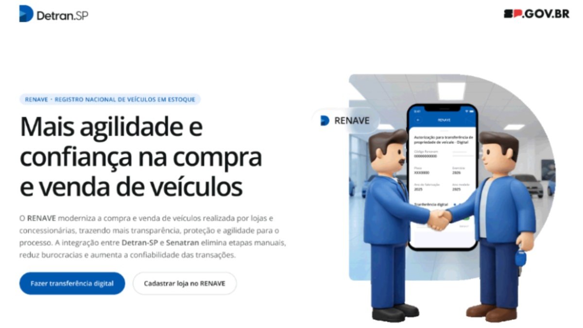 Detran SP cria página do Renave e da TDV para lojistas