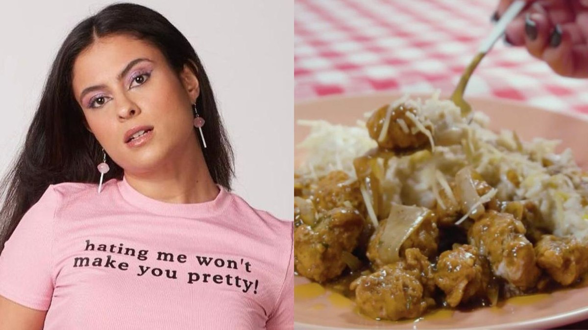 Influenciadora Hana Khalil ensina receita vegana de arroz à piemontese