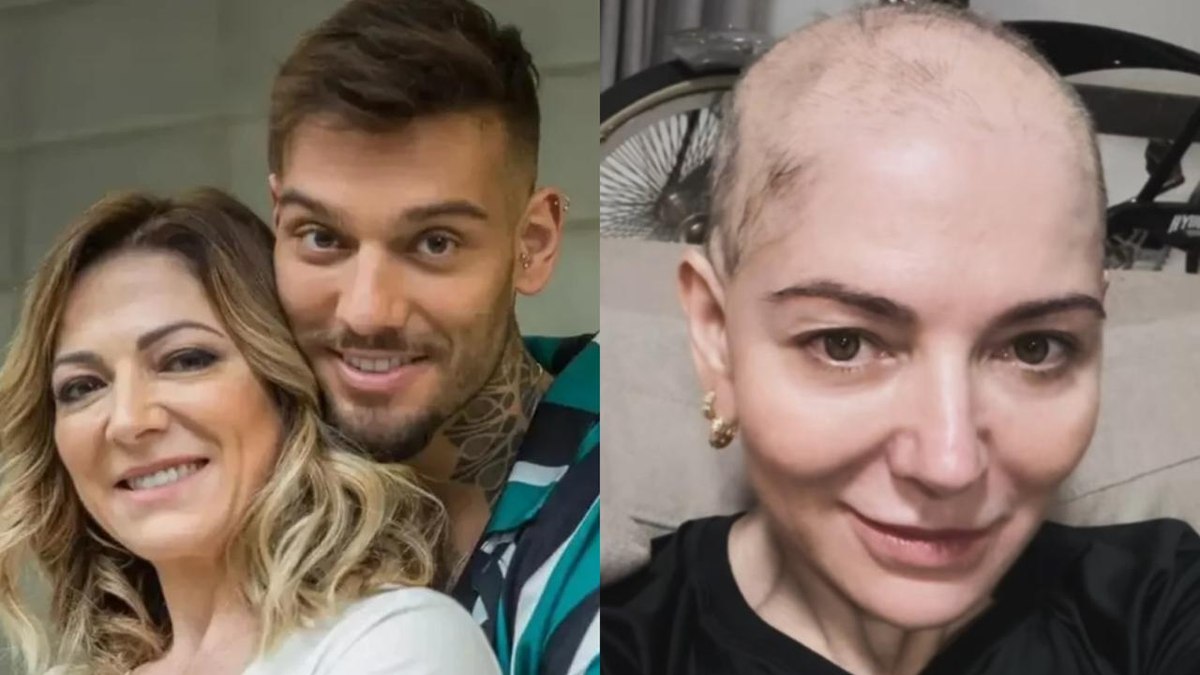 Mãe de Lucas Lucco raspa o cabelo e desabafa sobre doença