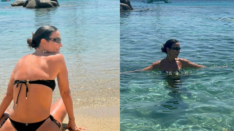 Ivete Sangalo exibe corpão em praia na Grécia
