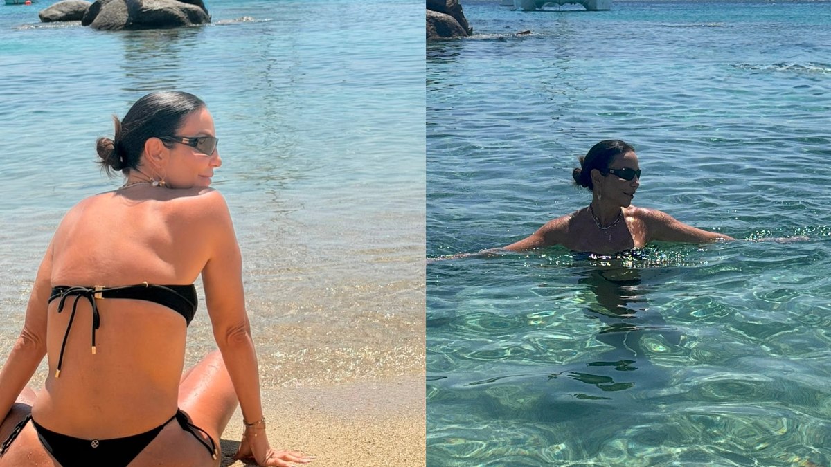 Ivete Sangalo exibe corpão em praia na Grécia