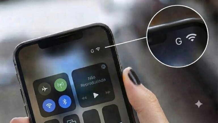 O que significa a letra G no canto superior do celular?