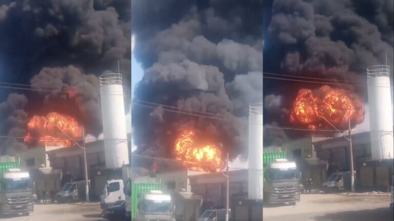 Vídeo: incêndio de grandes proporções atinge fábrica em Guarulhos