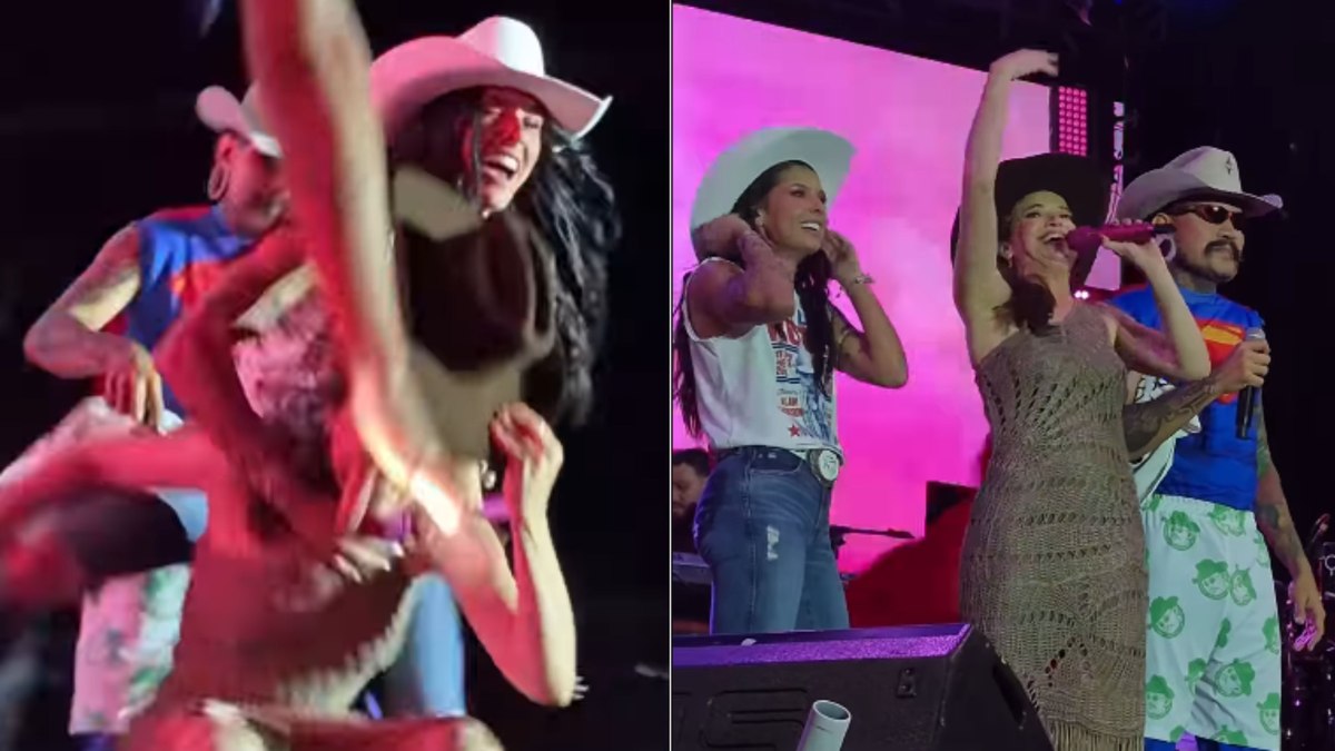 Ana Castela derruba prefeita durante show no interior de SP
